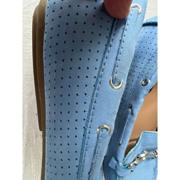 Women's Jones NY‎ blue suede loafers 7.5 NWOT driving buckle - Picture 7 of 7